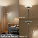 SIBRILLE Upgraded 2-in-1 Torchiere Floor Lamp, Dimmable Standing Lamp with Remote&Button Control, 34W Brightness… — 4