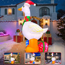 KOOY 6FT Inflatable Christmas Decorations, Christmas Blow Ups Yard Decorations with LED Light Up, Goose with Gift Box Inflatable Outdoor Decorations for Xmas Yard Decor — 3