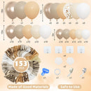 Amandir 153pcs White Sand Beige Balloon Arch Garland Kit Different Sizes — 2