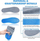 1Pair Blue Silicone Gel Reusable Honeycomb Full Length Non Slip Comfort Sports Insole Air Cushion Damping Shoe Pad Cushion Shoe Inserts for Men Women (L:11.4in) - S:9.8in — 4