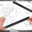 Architectural Scale Ruler with Straight Ruler, Imperial Measurements 12'' | Black-A&S — 5
