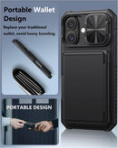 ATATOO for iPhone 16 Case Wallet, Built-in Card Holder (3-5 Cards), Black — 6