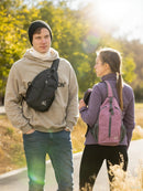 WATERFLY Crossbody Sling Backpack Sling Bag Travel Hiking Chest Bag Daypack (Purple) | B-purple | Small — 7
