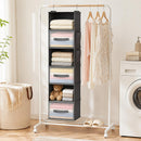 6-Shelf Hanging Closet Organizer with 3 Drawers & Side Pockets, Gray — 2