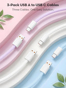 Senetem USB C Cable 10FT 3-Pack, USB A to Type C 3A Fast Charger Cord 2