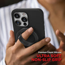 Encased Magnetic Phone Grip Holder Thin Silicone Finger Loop Ring, Compatible with Magsafe (Black) photo 2
