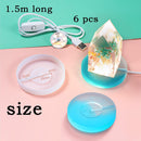 Actvty Round Display Base Silicone Mold with 6Pcs Led Light for Resin Casting, USB Powered for Lamp Resin Molds DIY… — 4