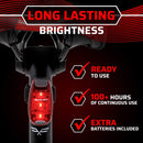 Bike Lights for Night Riding, USB Rechargeable Front and Back Lights, LED Bicycle Headlight and Tail Light Set, Water Resistant Bike Lights Rechargeable for Mountain Bikes, Kids Bike Light, MTB Light | Tail Lights | Red & Green — 5
