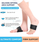 HiRui Arch Support Braces (Pair) for Plantar Fasciitis Relief - Adjustable Neoprene Arch Support Wraps with Gel Pads for Flat Feet High & Fallen Arch, Wear Over or Under Socks, Fits All Shoes (Black) — 2