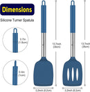 HOTEC Silicone Spatula Set of 2 Heat-Resistant 600°F & BPA-Free Kitchen SaptulaTurner with Stainless Steel Handles,… — 2