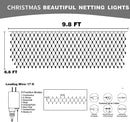 Dazzle Bright Christmas 200 LED Net Lights, 9.8 FT x 6.6 FT Connectable Mesh Lights Clear Wire with 8 Lighting Modes, Christmas Decorations for Indoor Outdoor Bush Yard Garden Decor (Multi-Colored) — 2