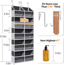 Heavy Duty Over The Door Organizer 5 Tiers, Extra Large Behind Door Storage of 10 Big Front & 10 Mesh Pockets, 80lb Weight Capacity, Hanging Doors Storage Organizer for Closet Bedroom Nursery, Grey — 2