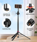 69" Magnetic Phone Tripod Stand Selfie Stick with Remote & Phone Mount photo 5
