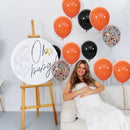 68Pcs Black and Orange Balloons, 12 inch Orange Black Latex Balloon Set with Confetti Ribbons Reusable, Fade-Resistant for Halloween, Graduation Spooky Party Decorations. | Black Orange — 5