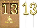 2.76 Inch Classical Gold 13 Number Birthday Candles, Gold Number Candles, Cake Number Candles, Party Celebration — 1