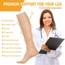 BSERA 2 Pairs Sheer Compression Socks for Women 15-20 mmHg Knee High | Beige Hearts | Large — 6