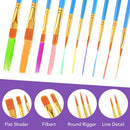 AROIC Acrylic Paint Brush Set, 12pack/120pcs Nylon Hair Paint Brushes | 120pcs-blue — 3