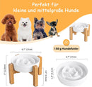 Elevated Slow Feeder Dog Bowl, 6.7" Ceramic Maze Dog Bowl with Stand — 2