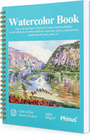 Phinus 30 Sheets Watercolor Sketchbook 5.5 x 8.5 Inch, Watercolor Paper Cold Press (140lb/300gsm), Spiral Bound Water Color Pad for Adults Kids, Mixed Media, Markers and Art Journaling — 1