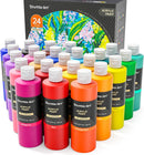 Shuttle Art Acrylic Paint, 24 Colors Acrylic Paint Bottle Set, 250ml/8.45oz Each, Rich Pigments, High Viscosity, Bulk for Artists, Beginners and Kids Painting on Rocks Crafts Canvas Wood | 8.45 Fl Oz (Pack of 24) — 1