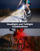 Zewdov Bike Lights for Night Riding, Rechargeable Bike Taillight | Black | 2 SET — 3