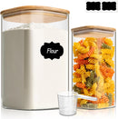 ComSaf Glass Storage Containers with Bamboo Lids 1.6/4.6 Qt 2 Pack