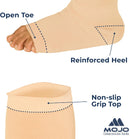 Mojo Toeless Compression Socks for Women and Men 20-30 mmHg Open Toe - AB211 | 6X-Large | Beige — 2