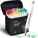 Ohuhu Alcohol Markers Brush& Chisel 48 Colors for Adult Coloring Refillable | Brush & Chisel — 1
