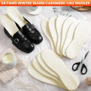 Janmercy 24 Pairs Wool Fleece Insoles Trim to Fit Winter Unisex US 5-12 — 5