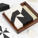 Wooden Hidden Blocks Puzzle Game - 80 Brain Challenges with Solid Wood Box & Deluxe Black and White Pieces, 3D Logic & Spatial Thinking Tabletop Toy, Perfect for Family Fun & Creative Gifts — 1