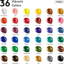 Acrylic Paint Set with 12 Art Brushes, 36 Colors (2 oz/Bottle) Acrylic Paint for Painting Canvas, Wood, Ceramic and Fabric, Paint Set for Beginners, Students and Professional Artist, Rich Pigments | 36 Colors Acrylic Paint 2 fl oz/60 ml — 2