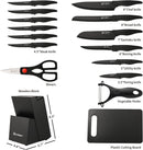 17-Piece Black German Steel Kitchen Knife Block Set — 2