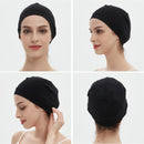 vidsel 100% Cotton Skull Caps Beanie Night Cap Sleep Hats for Men Women - 2 Black & Dark Grey — 4