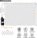 echosari 20Ft x 13Ft Net Lights Outdoor Mesh Lights Plug in with Remote, 720 LED Christmas Net Light IP68 Fully Waterproof for Party Garden Backyard Wall Bush Decor (Warm White) — 8