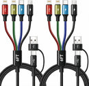 Minlu 6 in 1 Multi Charging Cable, USB A/USB C Charger Cable, 2 Pack 6Ft 1