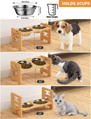 Vantic Elevated Dog Bowls, Raised Dog Bowl Stand Adjustable Small, Natural