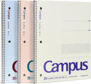KOKUYO Spiral Notebook with 5x5 Graph Paper, 3 Pack Campus 10-1/2" x 8" Subject Notebooks, 80 Sheets, Light Pink Blue Off-White 3 Holes School Spiral Journal for Study Planner Drawing (WSG-SU-400G4×3) | Squared — 1