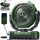 FRIZCOL 3-in-1 Camping Fan - Portable Fans Rechargeable - 24000mAh Battery Powered Fan with Light & Remote for Indoor, Outdoor, Tent, Travel, Fishing, Jobsite, Gifts for Men Dad Him - Green — 1