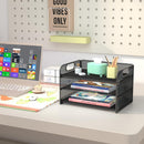 Samstar 3 Tier Letter Tray Paper Organizer with Handle, Mesh Desk Organizer Paper Sorter File Rack Shelves, Black — 2