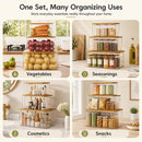 3 Pack Pantry Organizers and Storage Bins with Bamboo Lids,Trash Bag Holder — 6