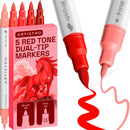 ARTISTRO 5 Red Tones Dual-Tip Acrylic Paint Marker Pens for Drawing — 1
