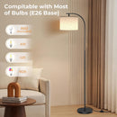 SIBRILLE Floor Lamp with Linen Shade, Arc Dimmable Tall Standing Lamp with Remote Control, Modern Floor Reading… — 7