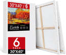 ESRICH Stretched Canvas for Painting 30x40 Inch, 6Pack Large Canvas for Painting, Primed Acid-Free Cotton Blank Canvases, Art Paint Canvases for Oil Paint,Watercolor,Acrylic Paint,Gouache and Tempera. | 30x40in-6Pack — 1