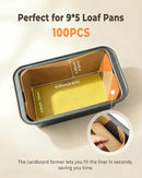 Bake Choice 100 Pcs Loaf Pan Liners for Baking Bread 9x5 Inch, Bread Pan Liners with Cardboard Formers, Non-Stick… — 2