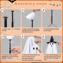 AYGXU 2pcs Halloween Decorations Indoor,Ghost Decor with String Lights Remote Control,Halloween Party Decorations,Spooky Ghost Light for Home Table Room Kitchen Office | Small ghost — 7