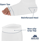 Mojo Toeless Compression Socks for Women and Men 20-30 mmHg Open Toe - AB211 | Large | White — 2