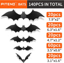 Piteno® 140Pcs Bats Halloween Decorations Party Supplies, Realistic PVC 3D Black Scary Bat Stickers for Creepy Home Decor Halloween Party Decorations DIY Wall Window Decal Bathroom Indoor | Standard — 2