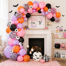 Halloween Balloons Pastel Pink Black Spooky One Halloween Party Decorations | Pink Purple - Bat | 12inch-35pcs — 7