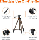 Basics 50-inch Lightweight Portable Camera Tripod Stand with Quick-Release Plate, Adjustable Height, Aluminum, for Travel Photography, Champagne photo 3