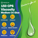 INSOIA Super Medium CA Glue, 20g, Strong Bond, with Precision Tips — 2